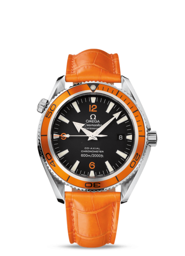 Omega Seamaster Planet Ocean 600M Co-Axial 42 Stainless Steel / Orange / Alligator